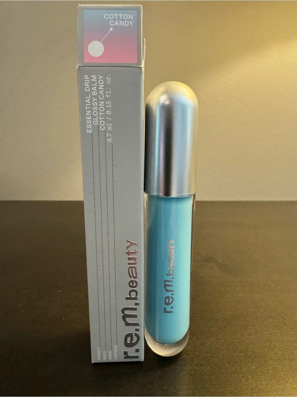 r.e.m. beauty Essential Drip Glossy Balm Cotton Candy 4.7 ml .15 oz Full Size